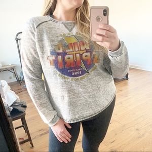 FREEZE gray burnout graphic crewneck sweatshirt